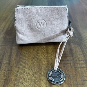 W Logo Pink Leather Wallet